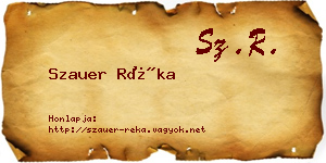 Szauer Réka névjegykártya